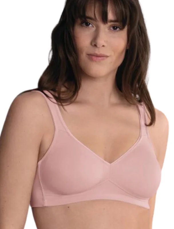 Anita Rosa Faia Twin Wireless Soft Bra, Rosewood | Molded Non Wired Bra | Rosewood Molded Bra Soft Mesh Bra