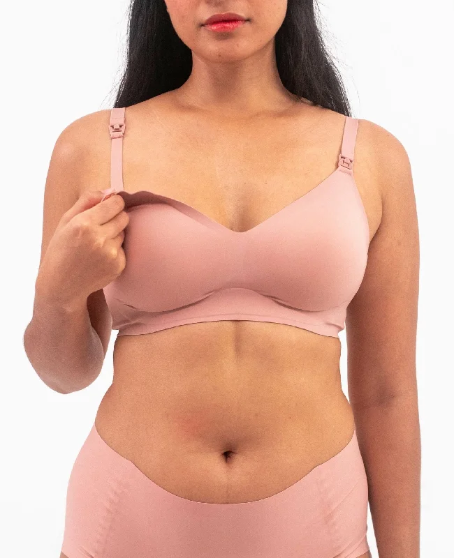 Belle Seamless Nursing Bra (Antibacterial) Lace Back Bra