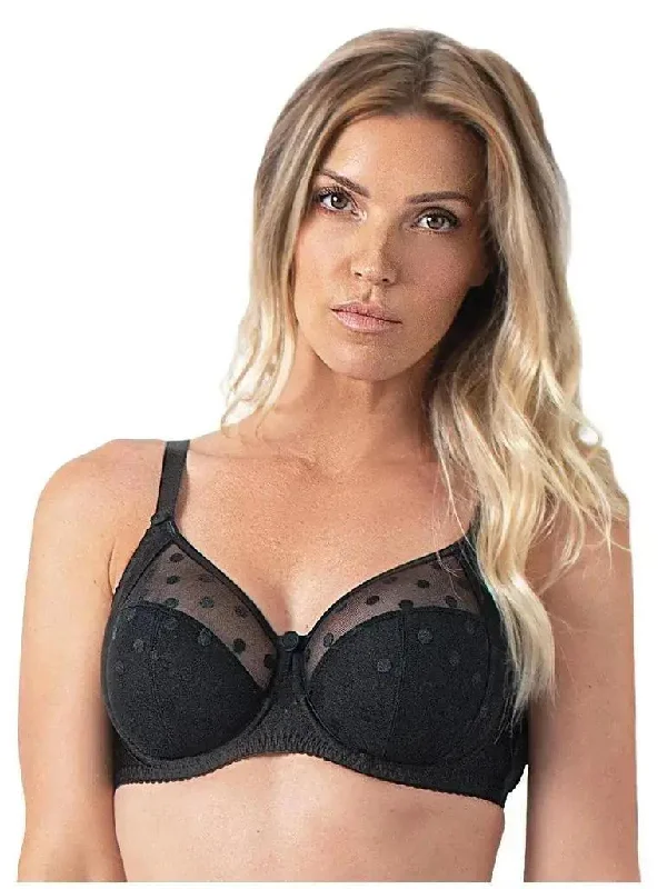 Black Carmen Polka Dot Bra Classic Wire-Free Bra