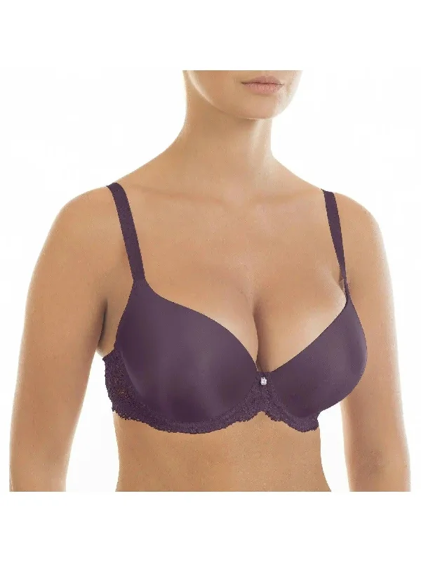 Black Currant Victoria Push Up Bra Soft Mesh Bralette