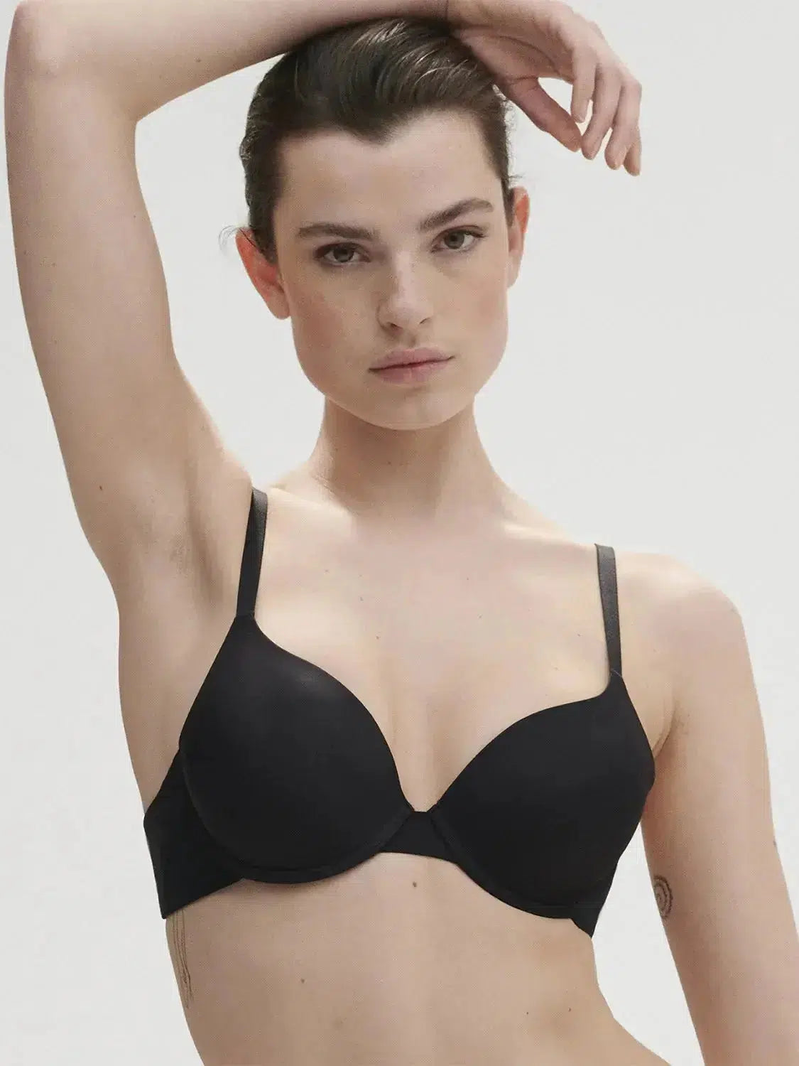 Black Essential Padded Plunge Bra Soft Cup Bra