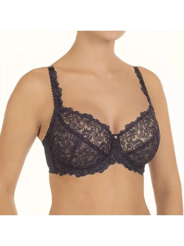 Black Evelen Soft Cup Bra Chic Lace Underwear