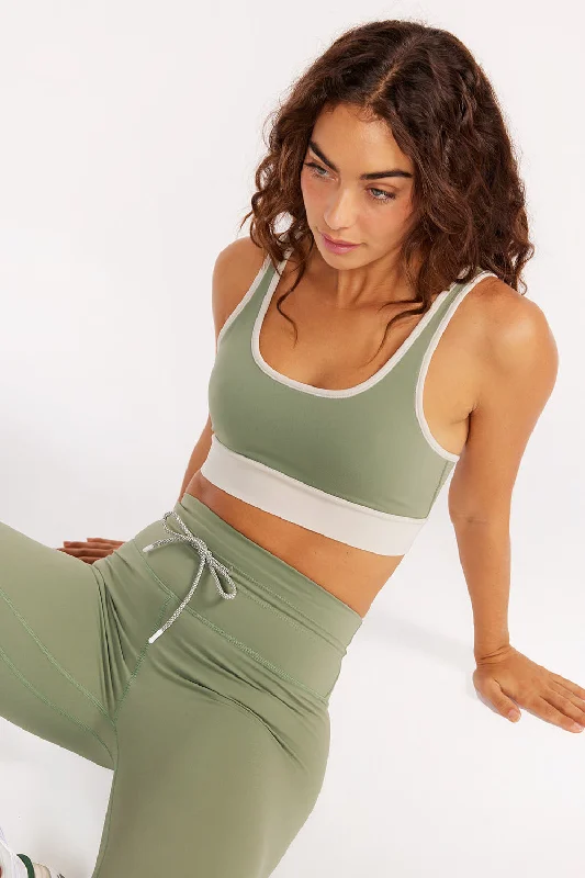 Blake contrast binding sports bra jade Active Support Bra