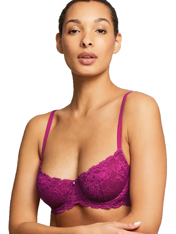 Dark Orchid Demi Cut Bra Push-Up Bra Set