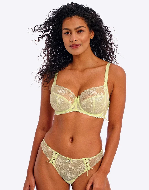 Freya Offbeat Decadence Side Support Bra Key Lime Green Lightweight Cotton Bra