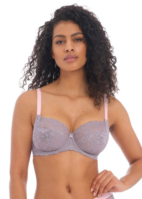 Freya Offbeat Underwire Side Support Bra, Mineral Grey Sexy Mesh Bralette