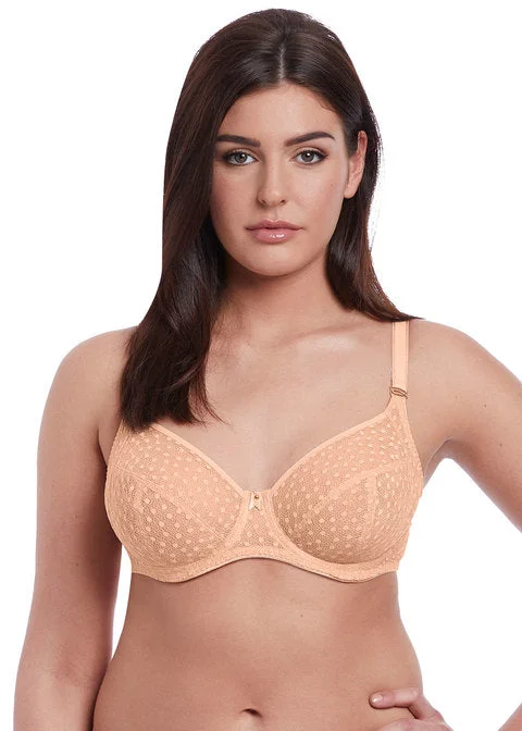 Freya Starlight Underwire Hero Balcony Side Support Bra, Caramel Soft Mesh Bra