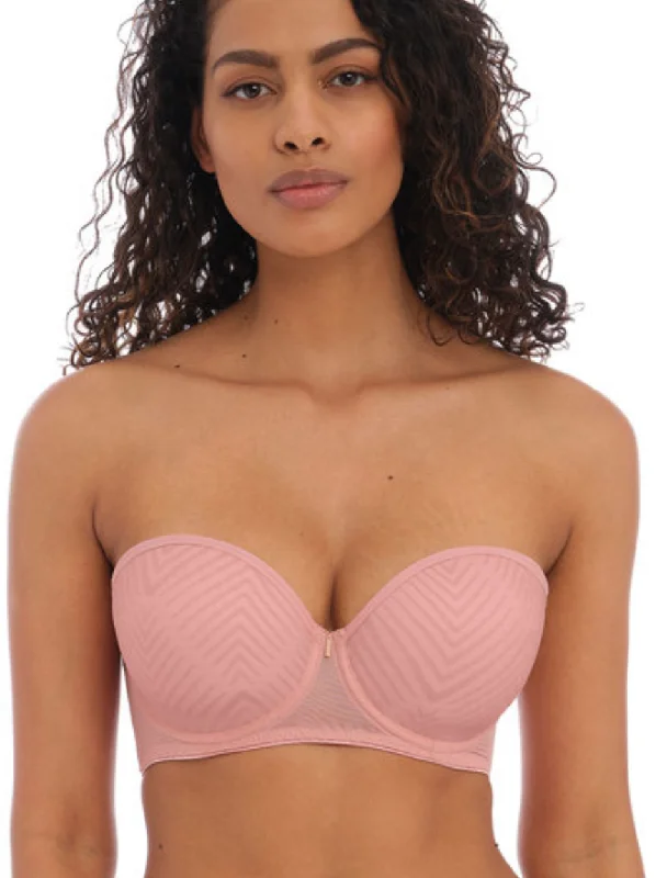 Freya Tailored Underwire Strapless Molded Bra, Ash Rose | Pink Strapless Bra by Freya Smooth Stretch Bra