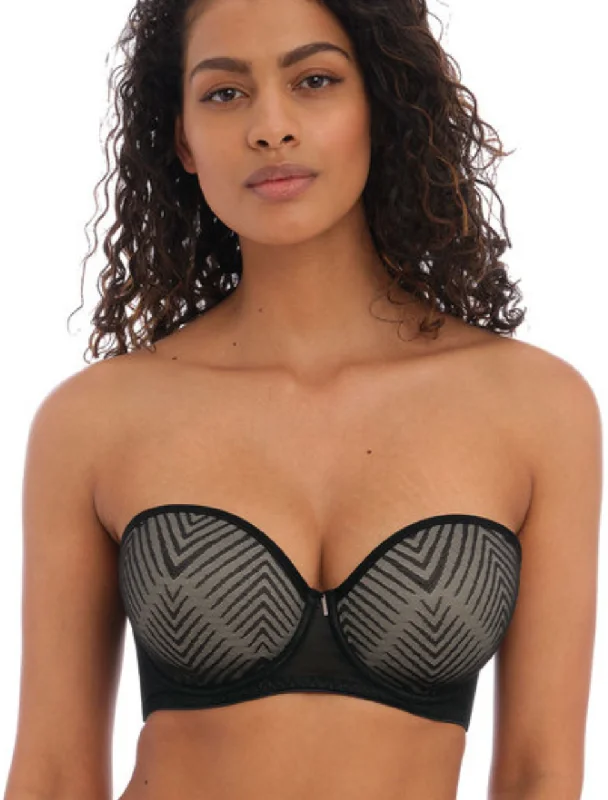 Freya Tailored Underwire Strapless Molded Bra, Black | Black Strapless Bra by Freya Breathable Comfort Bra