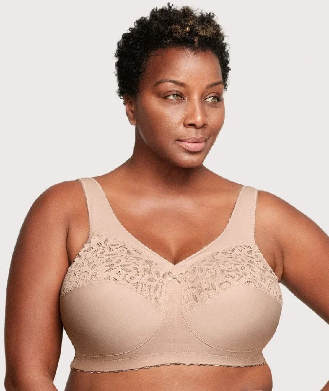 Glamorise Magiclift Cotton Support Wire-Free Bra - Cafe Soft Cotton Bra