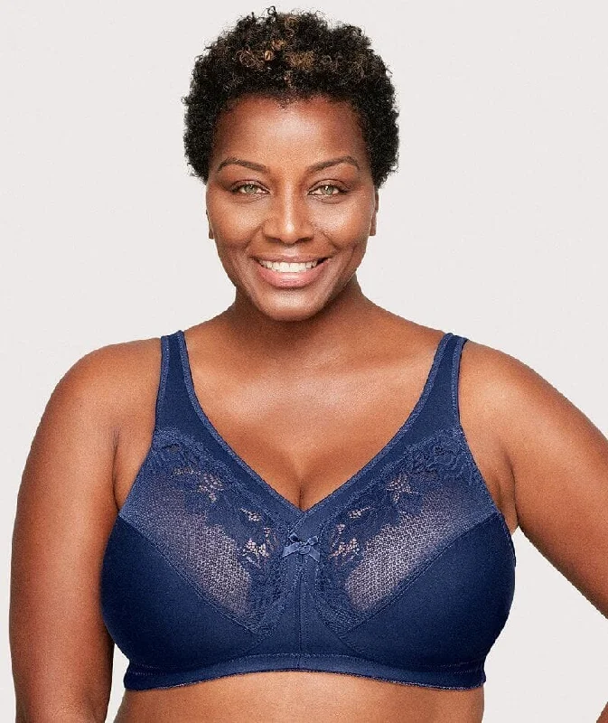 Glamorise Magiclift Minimizer Wire-Free Bra - Blue Push-Up Wireless Bra