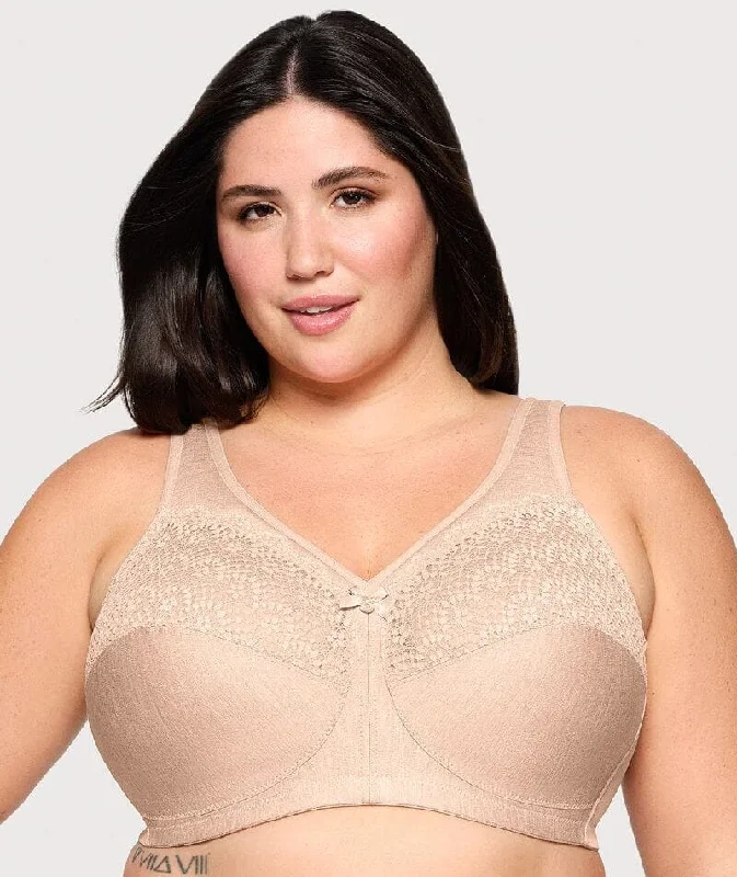 Glamorise Magiclift Moisture Control Wire-Free Bra - Cafe Soft Cup Bralette