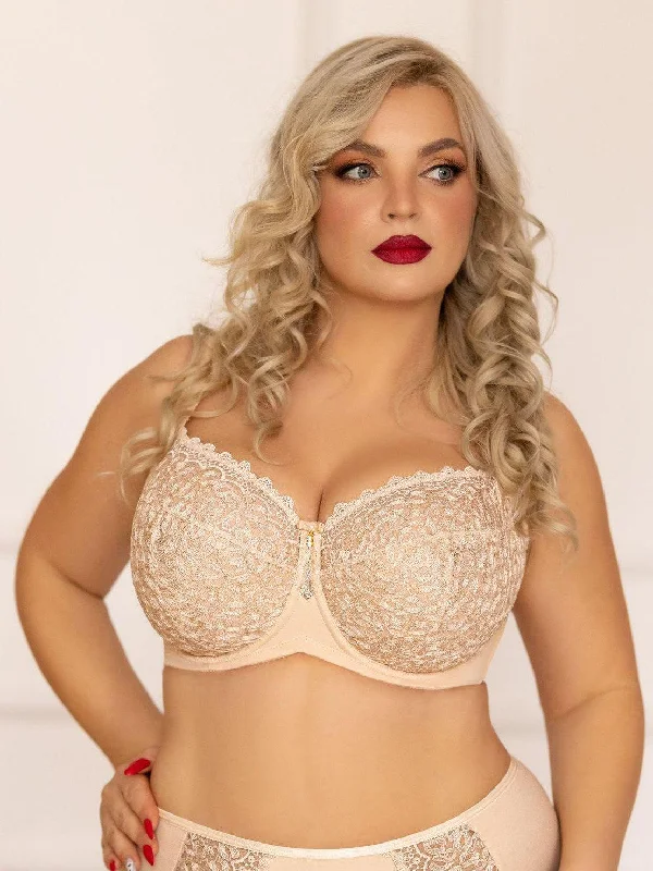 Nude Betty Full Coverage Soft Cup Bra in Bands 42 through 50 Elegant Silk Bra