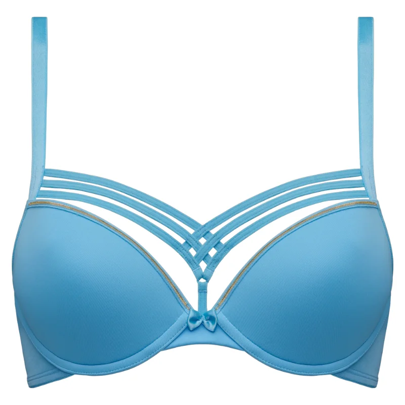 Marlies Dekkers Dame de Paris Push Up Bra Baltic Sea & Gold Seamless Wireless Bra