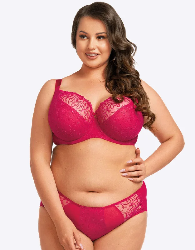 Nessa Sonata Balconette Bra Raspberry Pink Feminine Lace Bra