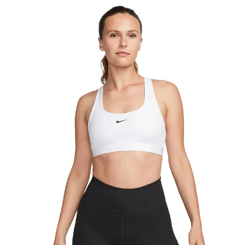 Nike Swoosh Light Support Women's Non-Padded White Sports Bra Cotton Comfort Bra