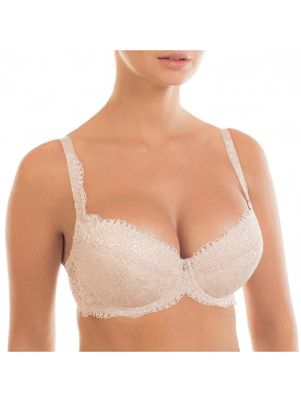 Beige Victoria Lace Push Up Bra Padded Push-Up Bra