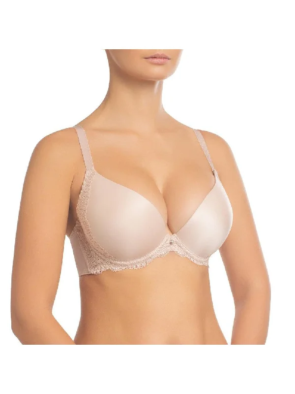 Beige Victoria Push Up Bra with Lace Sides Versatile Bralette Set