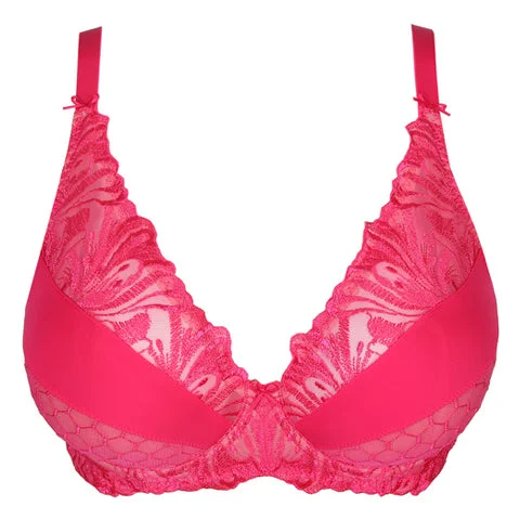 Prima Donna Disah Plunge Bra Electric Pink Trendy Lace Bra