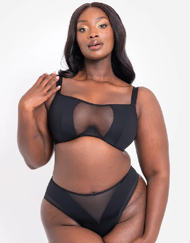 Scantilly Swerve Bandeau Bra Black Comfortable Active Bra