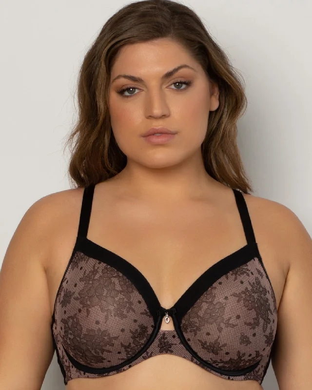 Sheer Mesh Full Coverage Unlined Underwire Bra - Chantilly Sexy Underwire Bra