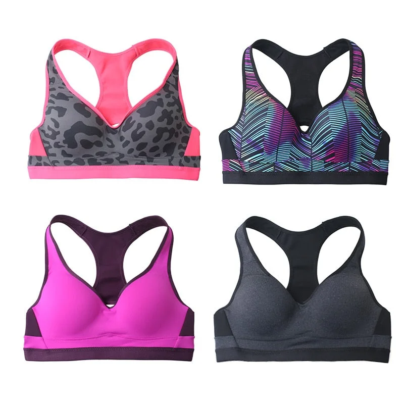 Sports Bra For Yoga Fitness Padded Running Bra Plus Size Breathable Comfort Bra