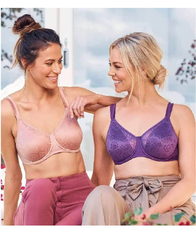 Triumph Lacy Minimizer 2 Pack Bra - Purple/Brown Lightly Padded Bra