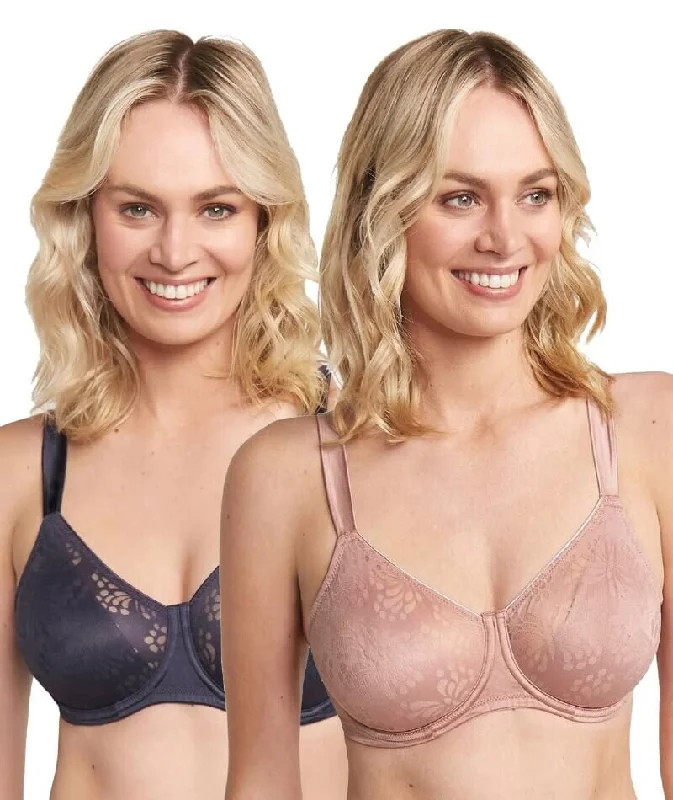 Triumph Lacy Minimizer 2 Pack Bra - Tea Rose/Dark Grey Comfortable Active Bra