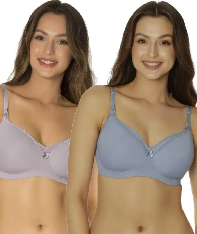 Triumph Mamabel Smooth Maternity Bra 2 Pack - Placid Water/Grey Supportive Cotton Bra