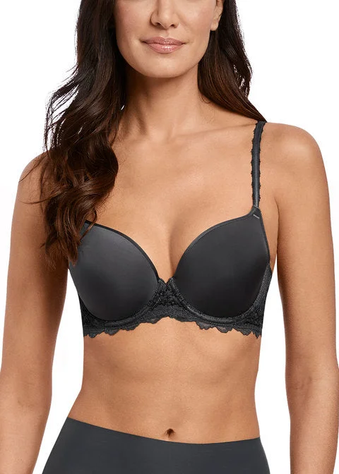 Wacoal Lace Perfection Contour Bra, Charcoal Full Coverage Bralette