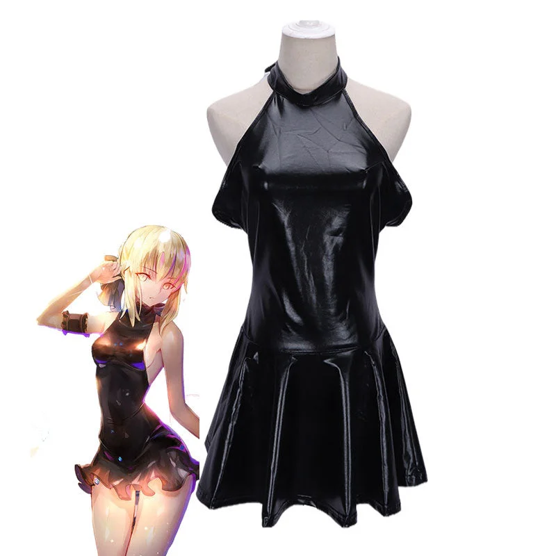 Anime FGO / Fate Grand Order Artoria Pendragon Saber Swimsuit Cosplay Costumes Halter Neck Swimsuit Anime FGO / Fate Grand Order Artoria Pendragon Saber Swimsuit Cosplay Costumes Halter Neck Swimsuit