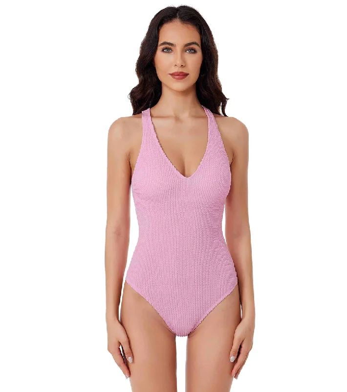 BCA by Rebecca Virtue Women's Textured Scoop Front One Piece Swimsuit Petal Classic Sporty Swimsuit BCA by Rebecca Virtue Women's Textured Scoop Front One Piece Swimsuit Petal Classic Sporty Swimsuit
