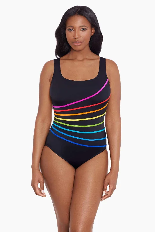 Block It Up 8 Overlay Fan Tank Long Torso One Piece Swimsuit Block It Up - Multi Sexy Two-Piece Set Block It Up 8 Overlay Fan Tank Long Torso One Piece Swimsuit Block It Up - Multi Sexy Two-Piece Set