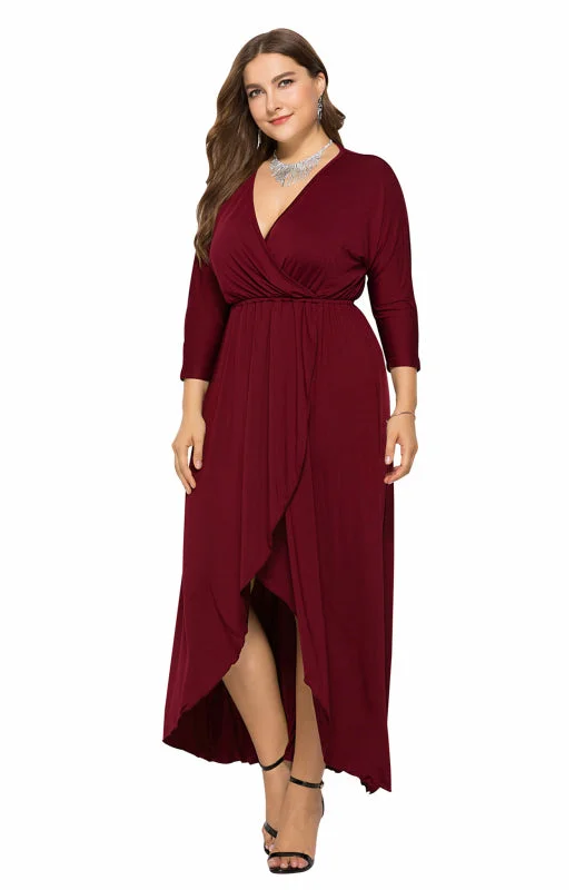 Blue Zone Planet | Isabella's Elegant Deep V Plus Size Maxi Dress Trendy V-Neck Maxi Dress Blue Zone Planet | Isabella's Elegant Deep V Plus Size Maxi Dress Trendy V-Neck Maxi Dress