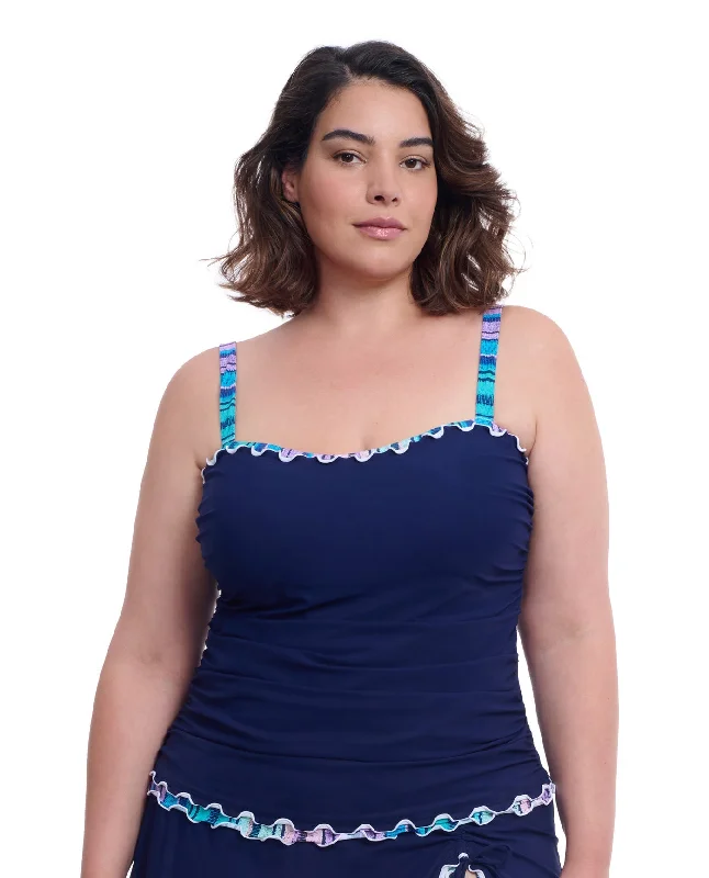 Profile By Gottex Harmony Plus Size Sweetheart Underwire Tankini Top High-Cut One-Piece Profile By Gottex Harmony Plus Size Sweetheart Underwire Tankini Top High-Cut One-Piece