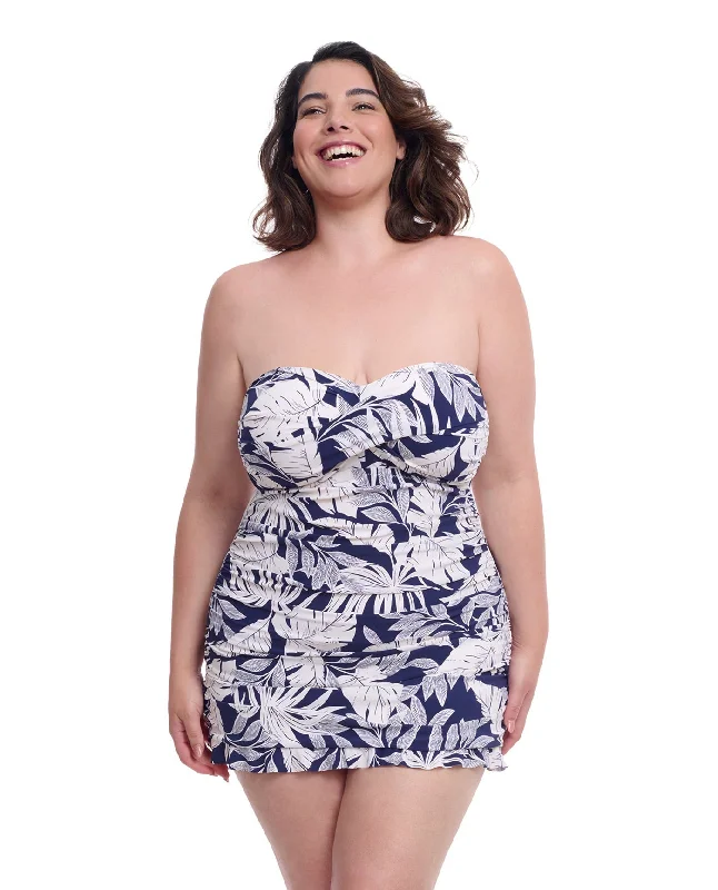 Profile By Gottex Malaya Plus Size Underwire Bandeau Swimdress Adjustable Strap Swimsuit Profile By Gottex Malaya Plus Size Underwire Bandeau Swimdress Adjustable Strap Swimsuit