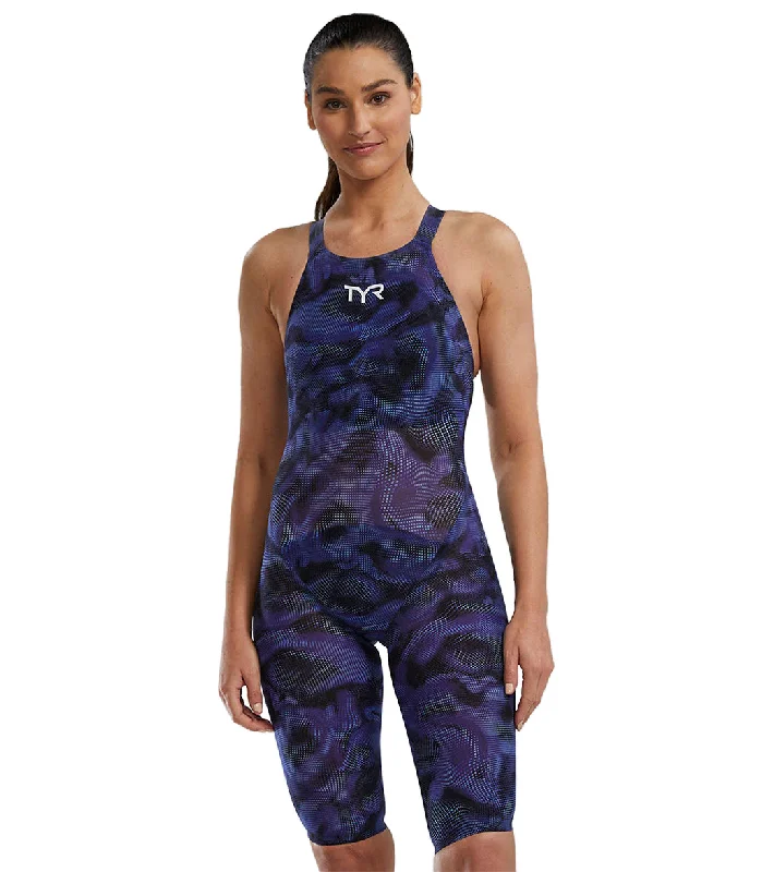 TYR Women's Avictor 2.0 Exolon Open Back Tech Suit Swimsuit Blue Ruched Swimwear Set TYR Women's Avictor 2.0 Exolon Open Back Tech Suit Swimsuit Blue Ruched Swimwear Set