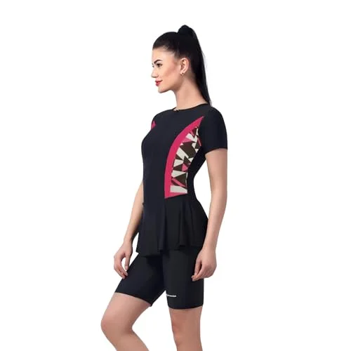 Womens PADDED Print & Pattern SWIM DRESS (Half) (Sun Protected and Chlorine Tested) Chic Beach Cover-Up Womens PADDED Print & Pattern SWIM DRESS (Half) (Sun Protected and Chlorine Tested) Chic Beach Cover-Up