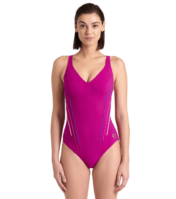 Arena Women's Marina Shapewear Eye Back One Piece Swimsuit High-Cut One-Piece