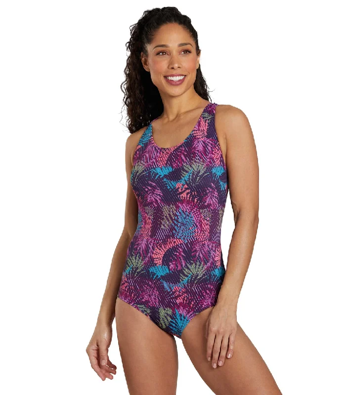 Dolfin Women's Print Conservative Lap One Piece Swimsuit Enchanted High-Cut One-Piece