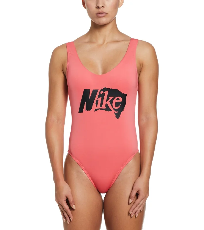 Nike Women's U Back One Piece Swimsuit Sea Coral Adjustable Swim Top