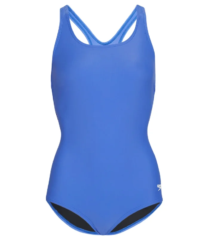 Speedo Women's Chlorine Resistant Ultraback One Piece Swimsuit Hyper Blue Elegant Swim Dress