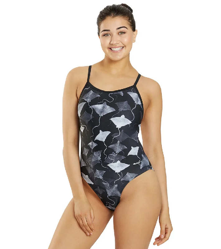 Sporti Stingray Fever Thin Strap One Piece Swimsuit (22-44) Black Chic Swimsuit Cover-Up