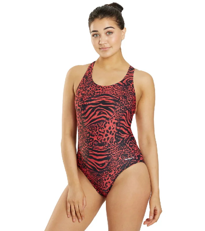 Sporti Wild Thing Wide Strap One Piece Swimsuit (22-44) Red Sporty Swim Shorts