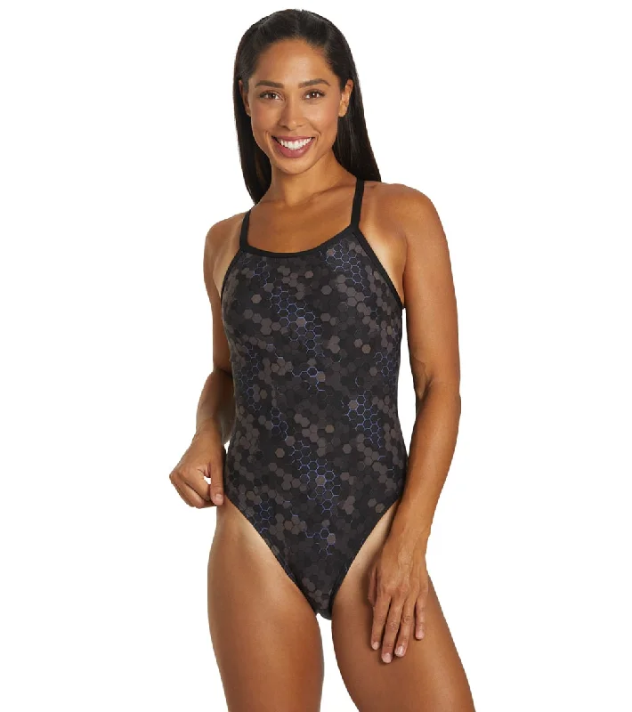 TYR Women's Carbon Hexa Diamond Controlfit One Piece Swimsuit Tropical Print One-Piece