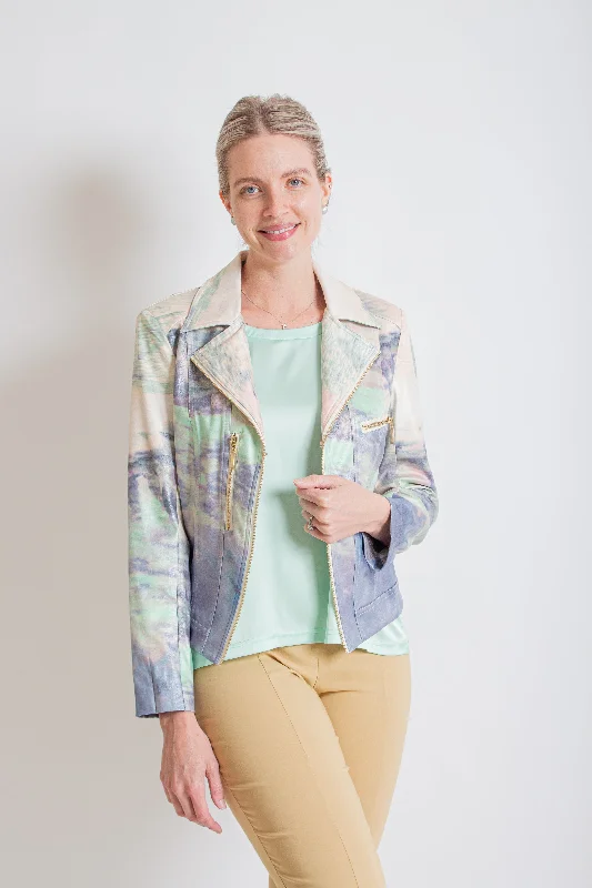 Green, Purple, Pink Tye Dye Jacket Elasticated Jacket Padded Jacket Insulated Jacket