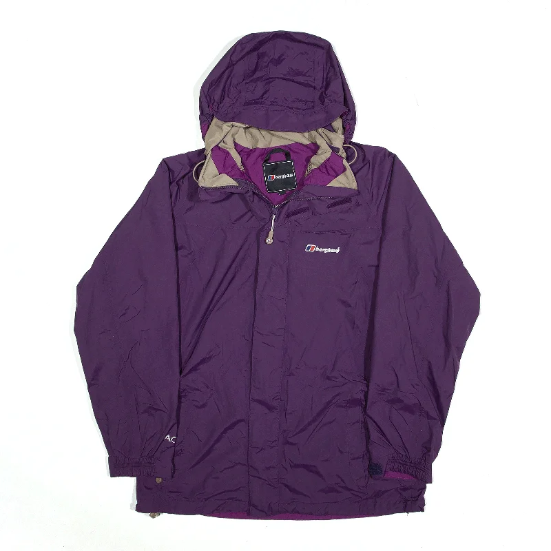 BERGHAUS Rain Jacket Purple Womens UK 12 V-Neck Jacket Boat Neck Jacket Square Neck Jacket BERGHAUS Rain Jacket Purple Womens UK 12 V-Neck Jacket Boat Neck Jacket Square Neck Jacket
