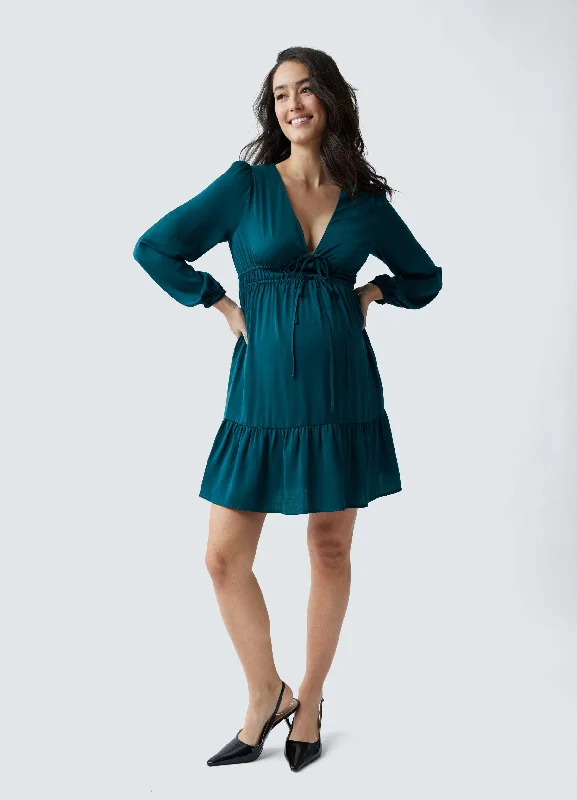 The Cinch Maternity Mini Dress Elegant Velvet Mini Dress