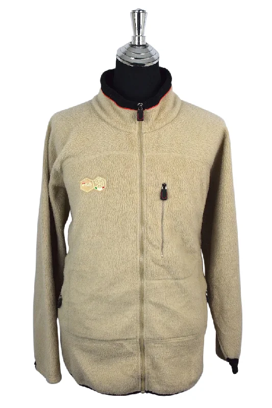 Fila Brand Fleece Jacket Embroidered Jacket Appliqued Jacket Beaded Jacket
