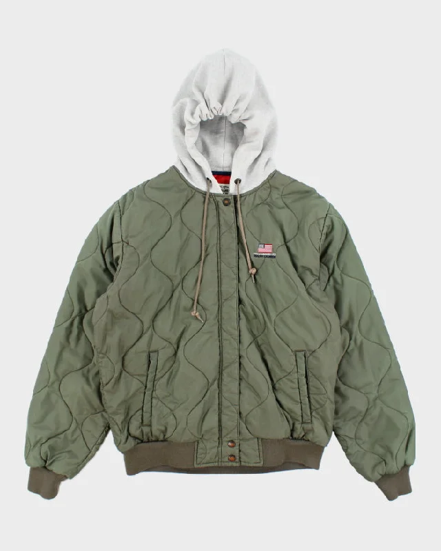 Vintage Polo Jeans Hooded Bomber Jacket - L Toggled Jacket Drawstring Jacket Belted Jacket